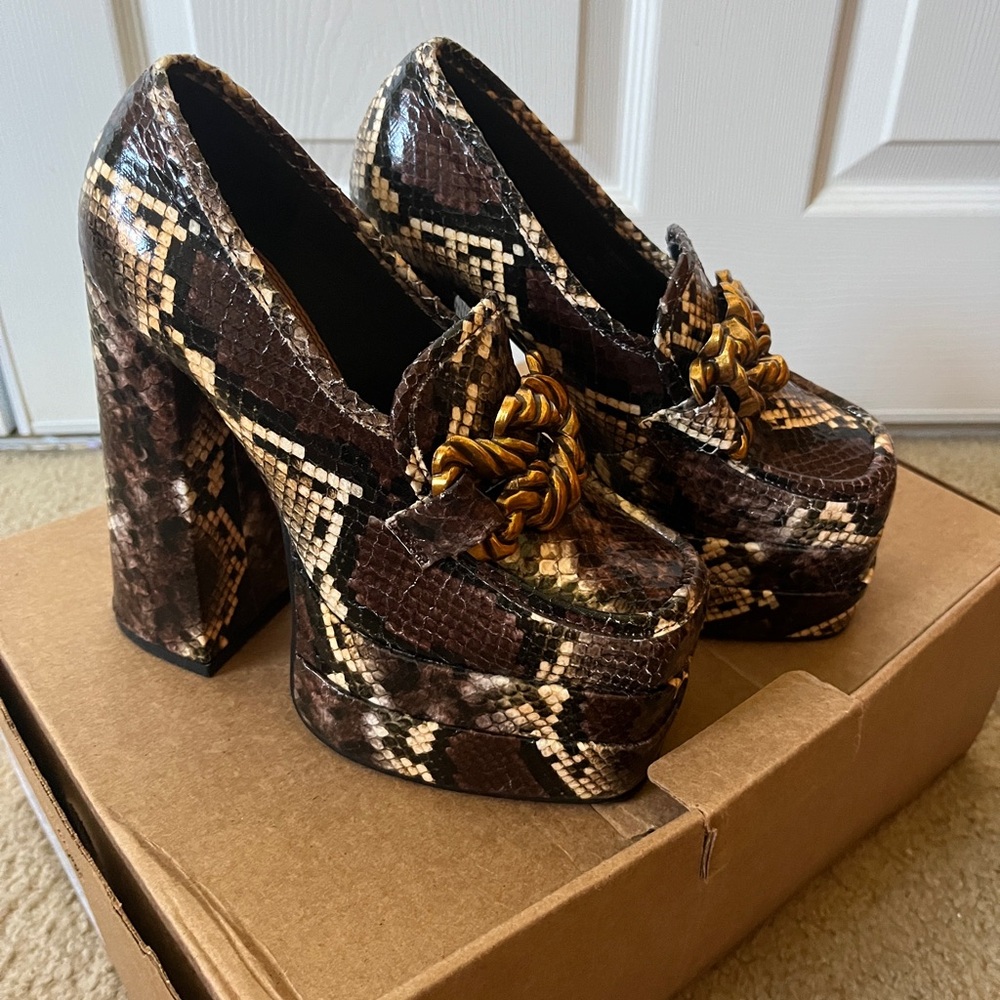 ASOS design platform heeled loafers